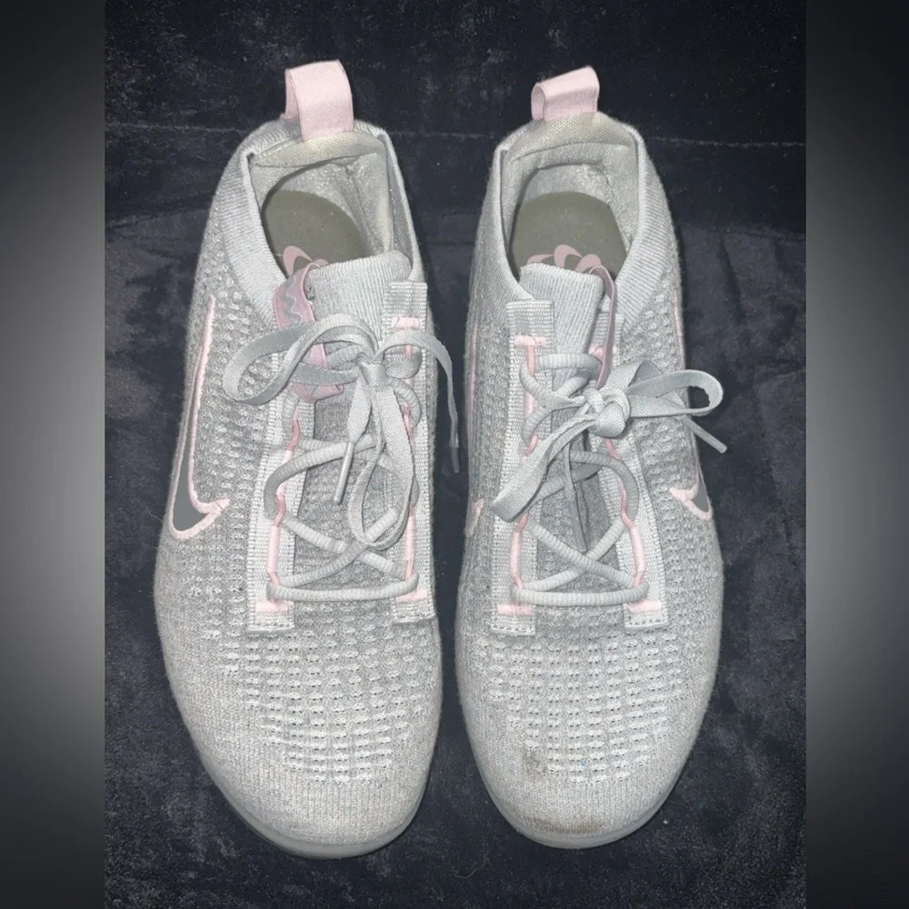Nike Women's Gray and Pink Vapor Max Sneakers - Picture 1 of 6